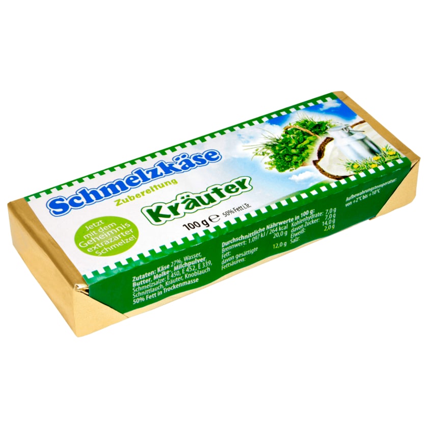 Oberland Schmelzkäse Langblock Kräuter 100g